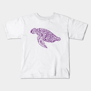 Violet turtle tattoo parma background Kids T-Shirt